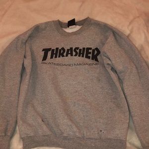THRASHER GREY CREWNECK SWEATER